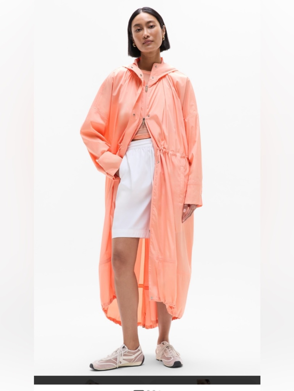 Athleta Trade Winds Jacket - Guava small maxi light jacket hood coral